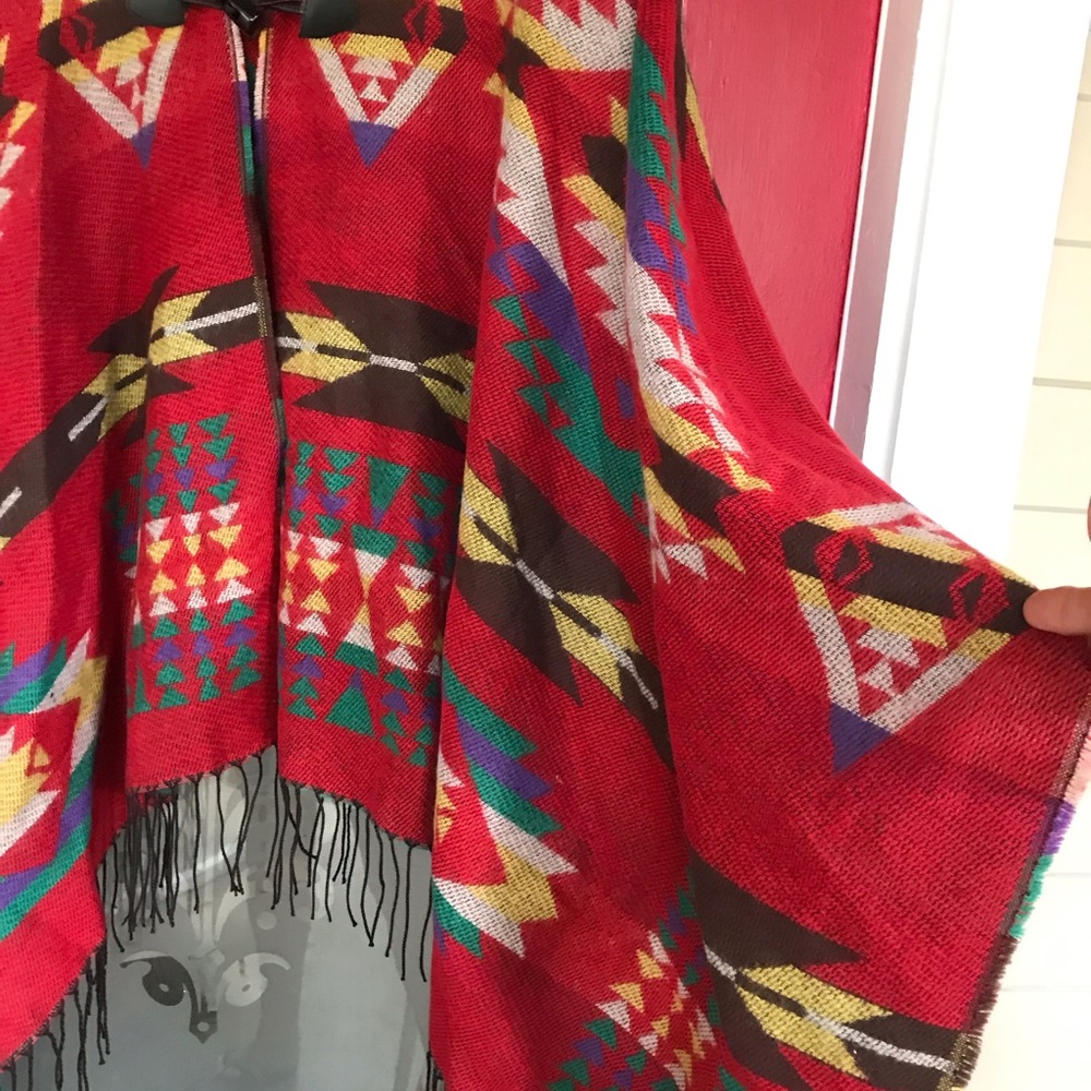Gorgeous Southwestern style hooded cape